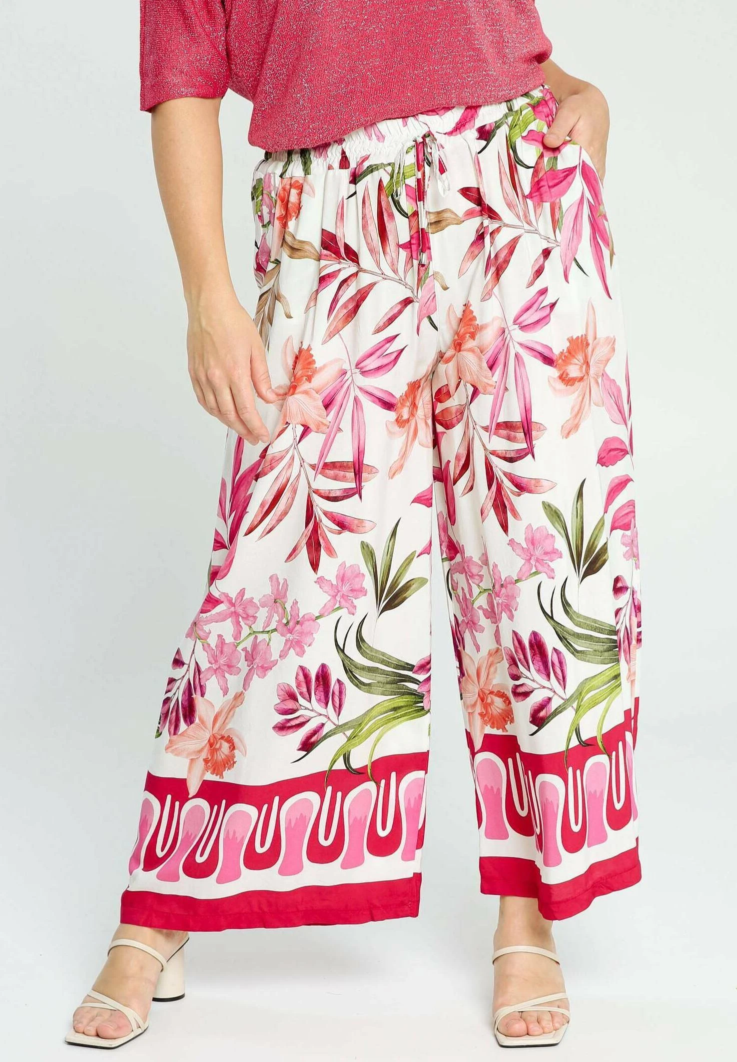 Lockere Mit Blumenmuster - Broek - Pink 1 Lockere Mit Blumenmuster - Broek - Pink