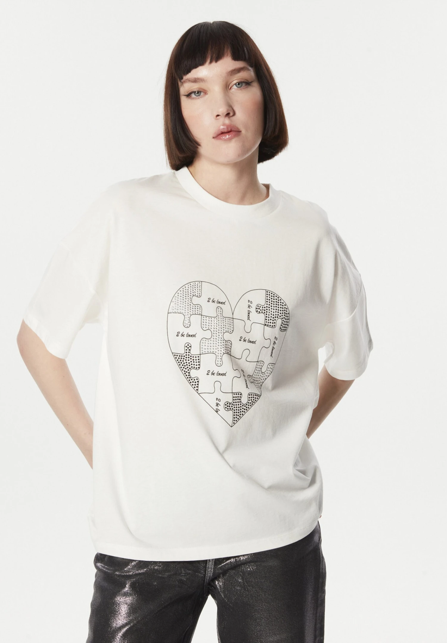 Twist Regular Fit Hotfix And Slogan Printed - T-Shirt Print - White 4 Twist Regular Fit Hotfix And Slogan Printed - T-Shirt Print - White - Afbeelding 4