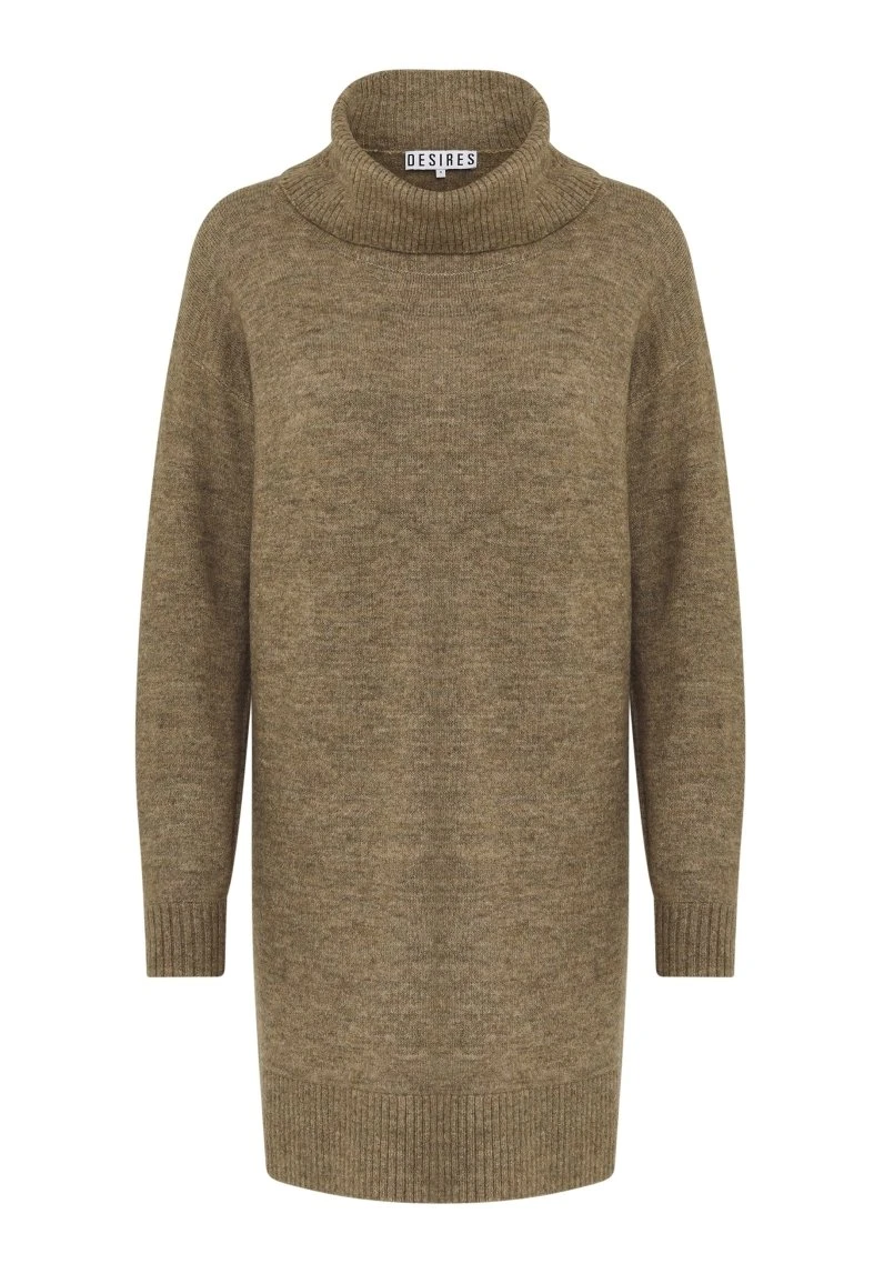 DESIRES Elis Rollneck- Gebreide Jurk - Winter Twig Sand Melange 5 DESIRES Elis Rollneck- Gebreide Jurk - Winter Twig Sand Melange - Afbeelding 5