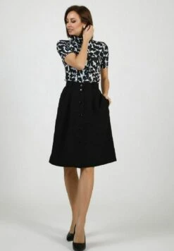 Midi High Weist - A-Lijn Rok - Black