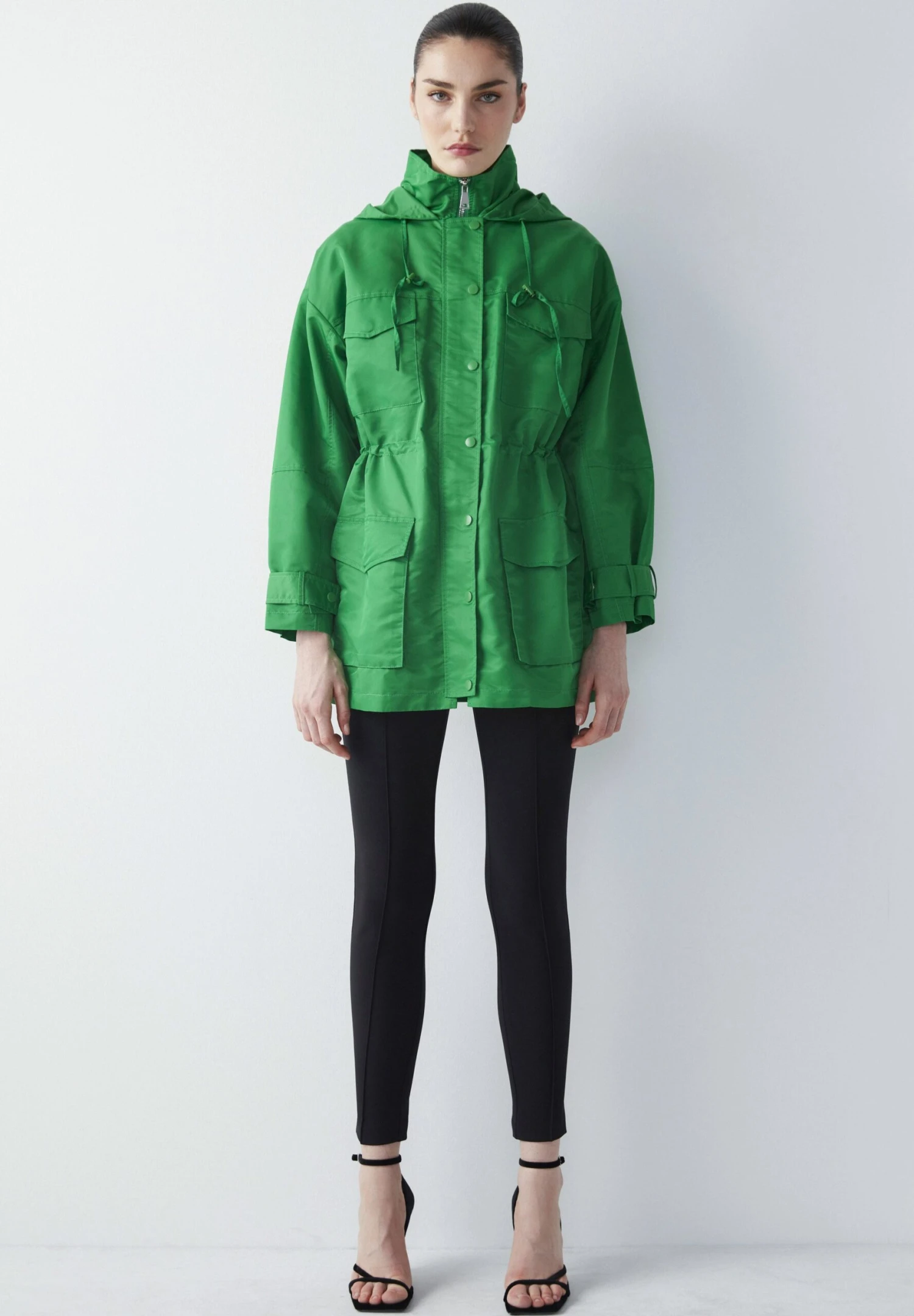 Ipekyol Relaxed Fit Adjustable Waist Coat With Windbreaker - Parka - Green 5 Ipekyol Relaxed Fit Adjustable Waist Coat With Windbreaker - Parka - Green - Afbeelding 5