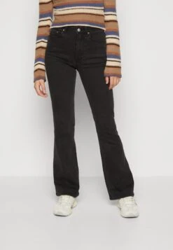 WEEKDAY Glow Curve - Flared Jeans - Black Lux