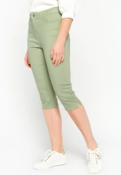 LOLALIZA Cropped - Jeansshort - Khaki -Only Mode Winkel 272f1896700e456287881ec039b0c3ca