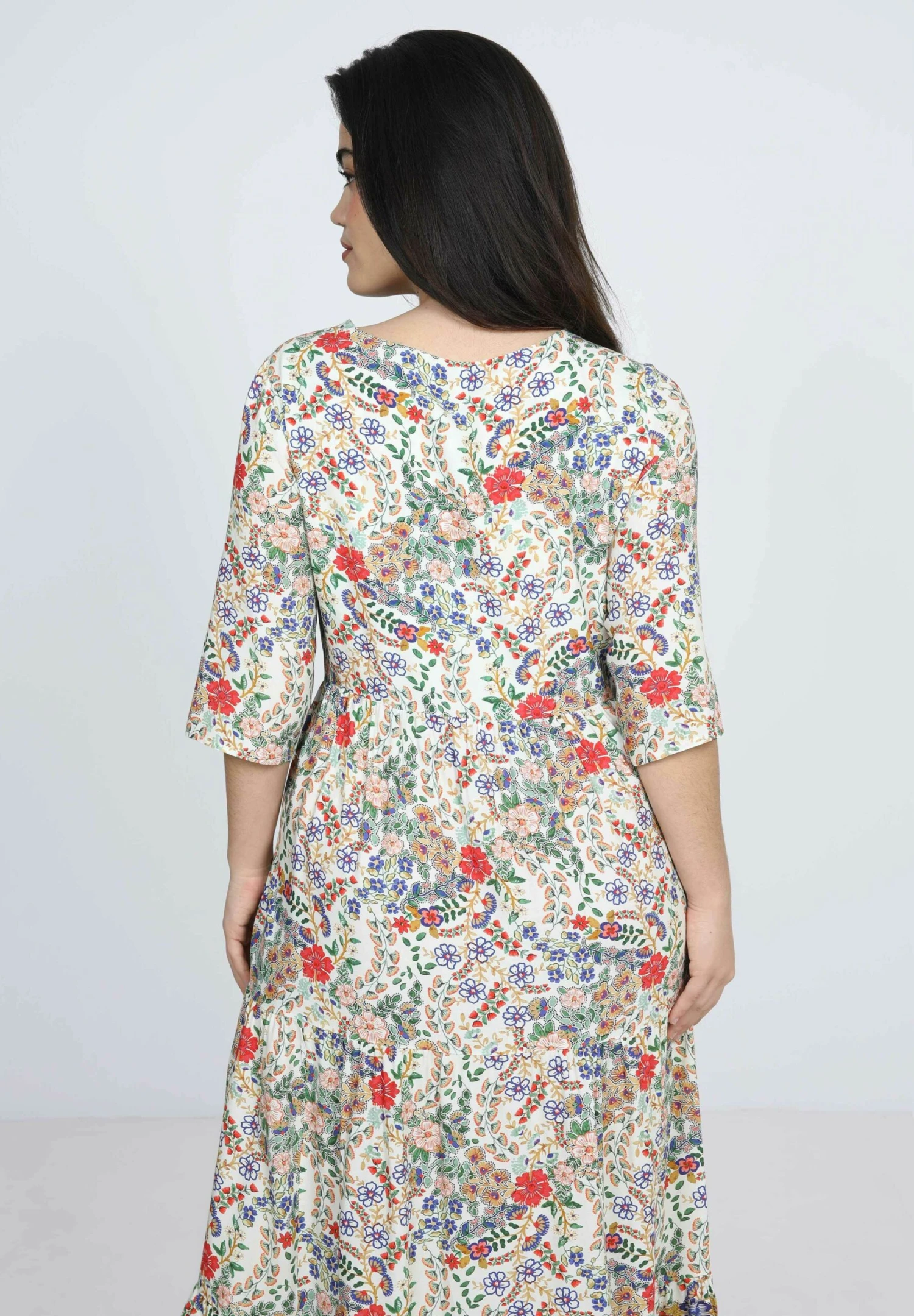 Longue De Sstyle Bohéme Motif Avec Une Base - Maxi-Jurk - Multicolore 4 Longue De Sstyle Bohéme Motif Avec Une Base - Maxi-Jurk - Multicolore - Afbeelding 4