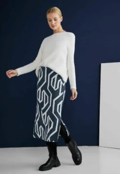 STREET ONE Jacquard Mit Dessin - Kokerrok - Blau 7 STREET ONE Jacquard Mit Dessin - Kokerrok - Blau -Only Mode Winkel 29369dc486e343fdb0c2be62b4569ce7