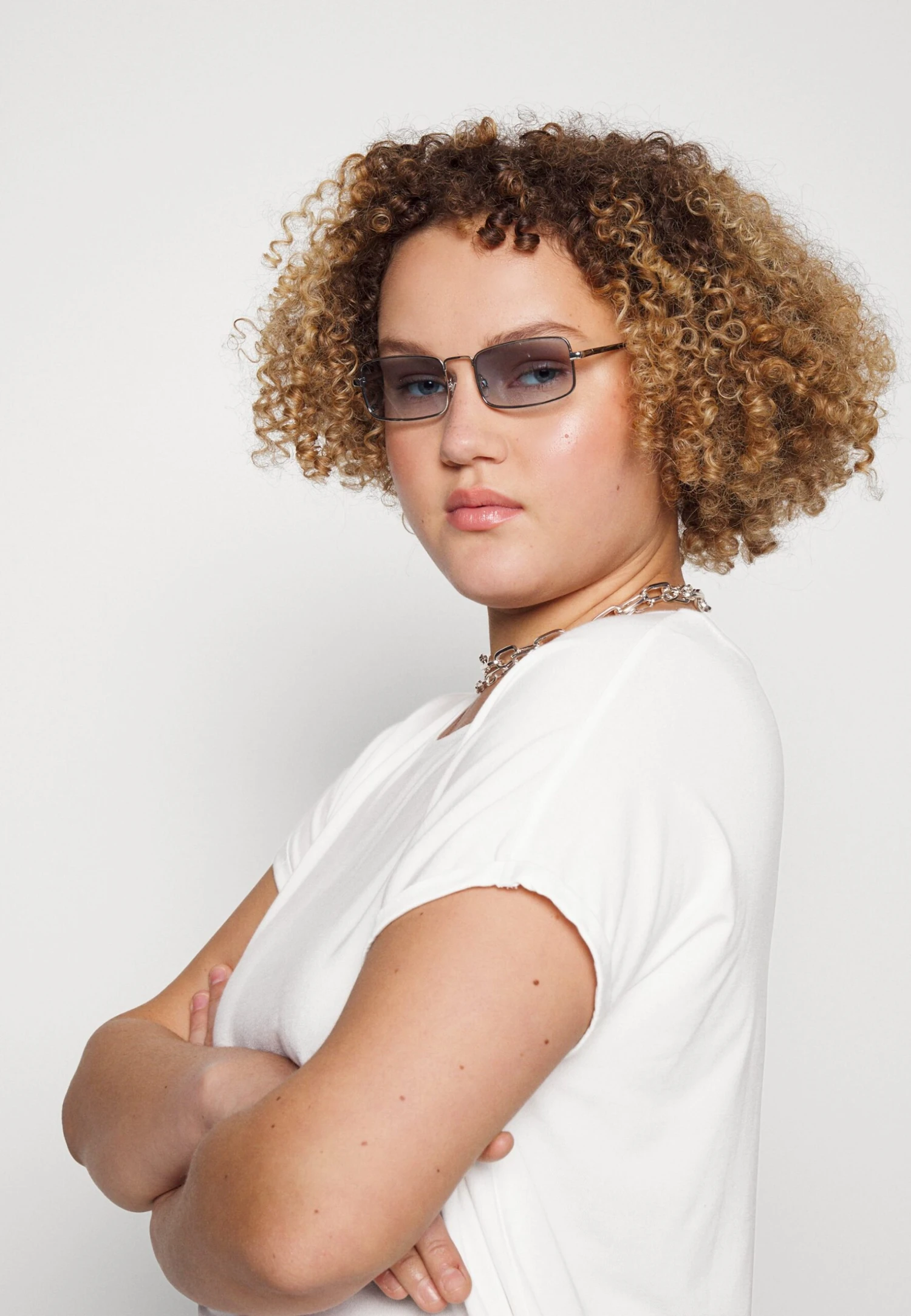 Vero Moda Curve Vmaya Plain - T-Shirt Basic - Snow White 4 Vero Moda Curve Vmaya Plain - T-Shirt Basic - Snow White - Afbeelding 4