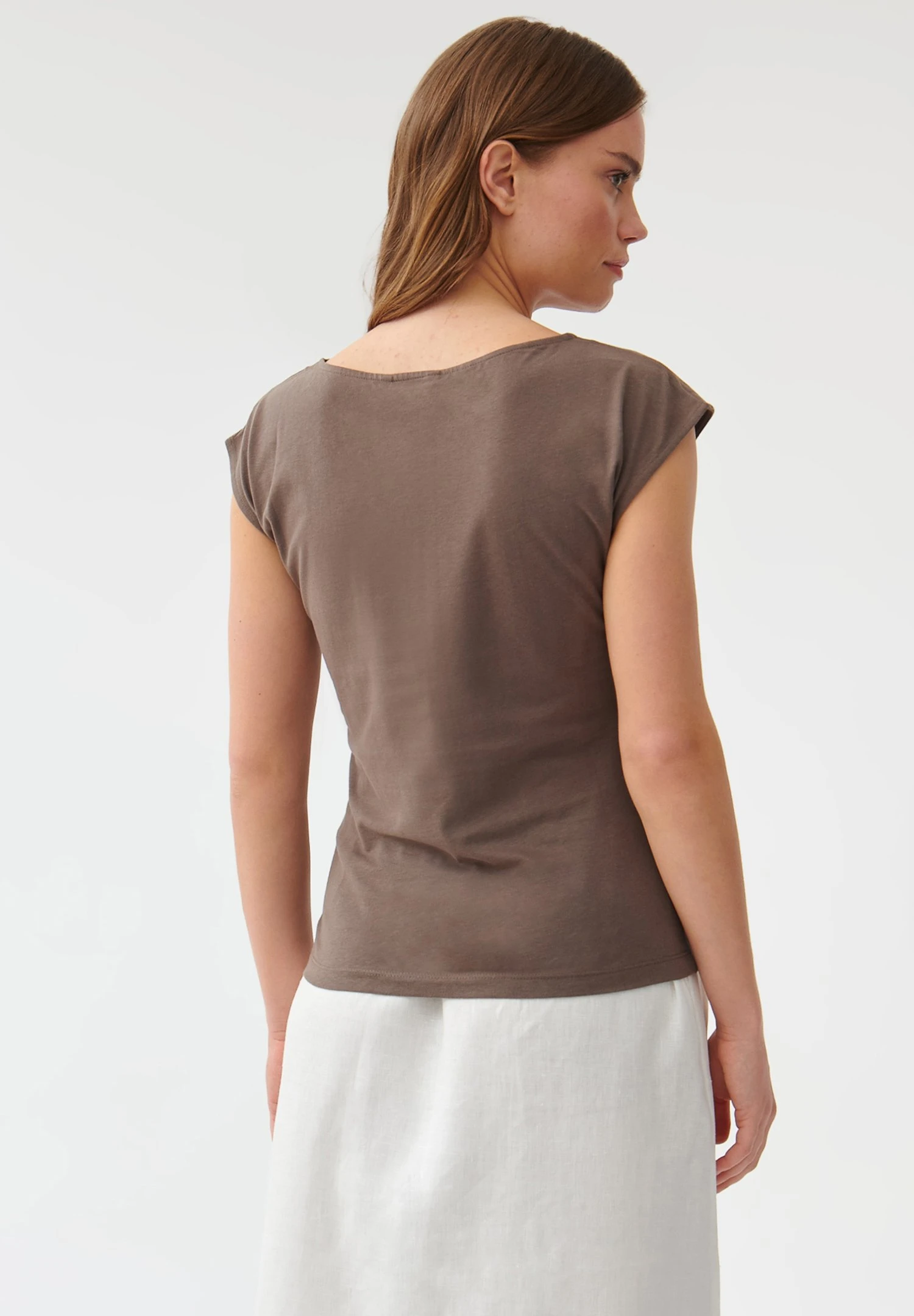 Amanda- T-Shirt Print - Brown 3 Amanda- T-Shirt Print - Brown - Afbeelding 3