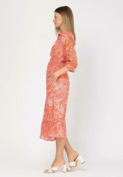 Midi De Cuello Solapa - Blousejurk - Coral 9 Midi De Cuello Solapa - Blousejurk - Coral -Only Mode Winkel 2a61484a2fac49469bb743834e68764c