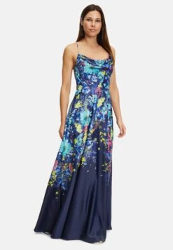 Vera Mont Abend Mit Blumenprint - Galajurk - Dark Blue Mint