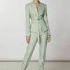 Patrizia Pepe Tie Adorned Twill - Broek - Fresh Sage Green