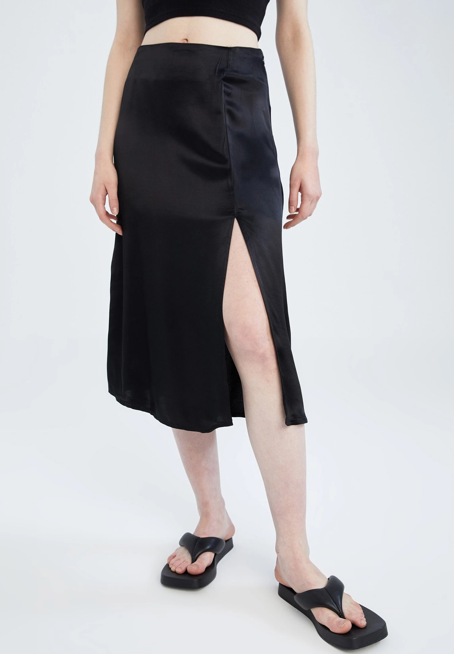 DeFacto Regular Fit- A-Lijn Rok - Black 1 DeFacto Regular Fit- A-Lijn Rok - Black