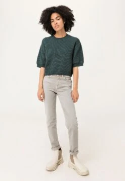 High Rise - Slim Fit Jeans - Light Grey Washed