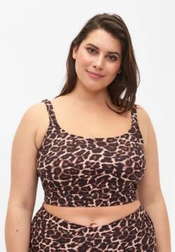 Zizzi Printed With Adjustable Straps - Bikinitop - Autentic Leopard