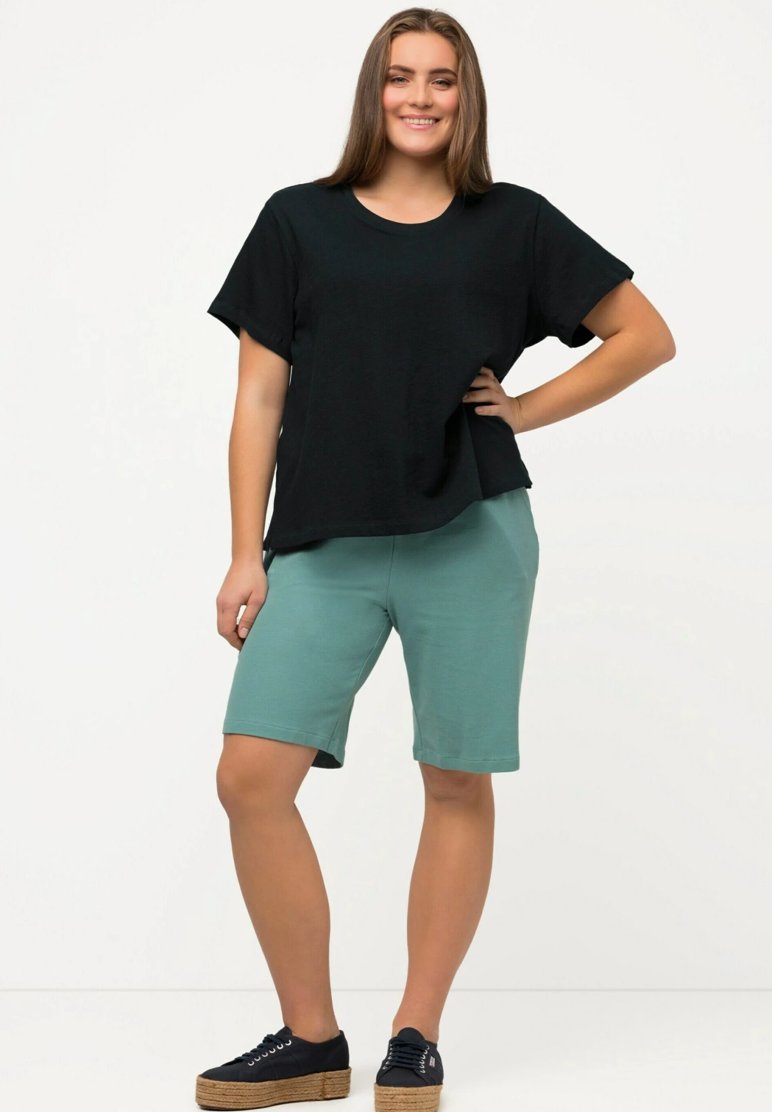 Ulla Popken T-Shirt Basic - Marine 2 Ulla Popken T-Shirt Basic - Marine - Afbeelding 2