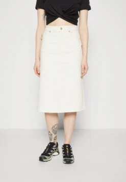 Selected Femme Slfvinnie Midi Skirt - Jeansrok - Whisper White