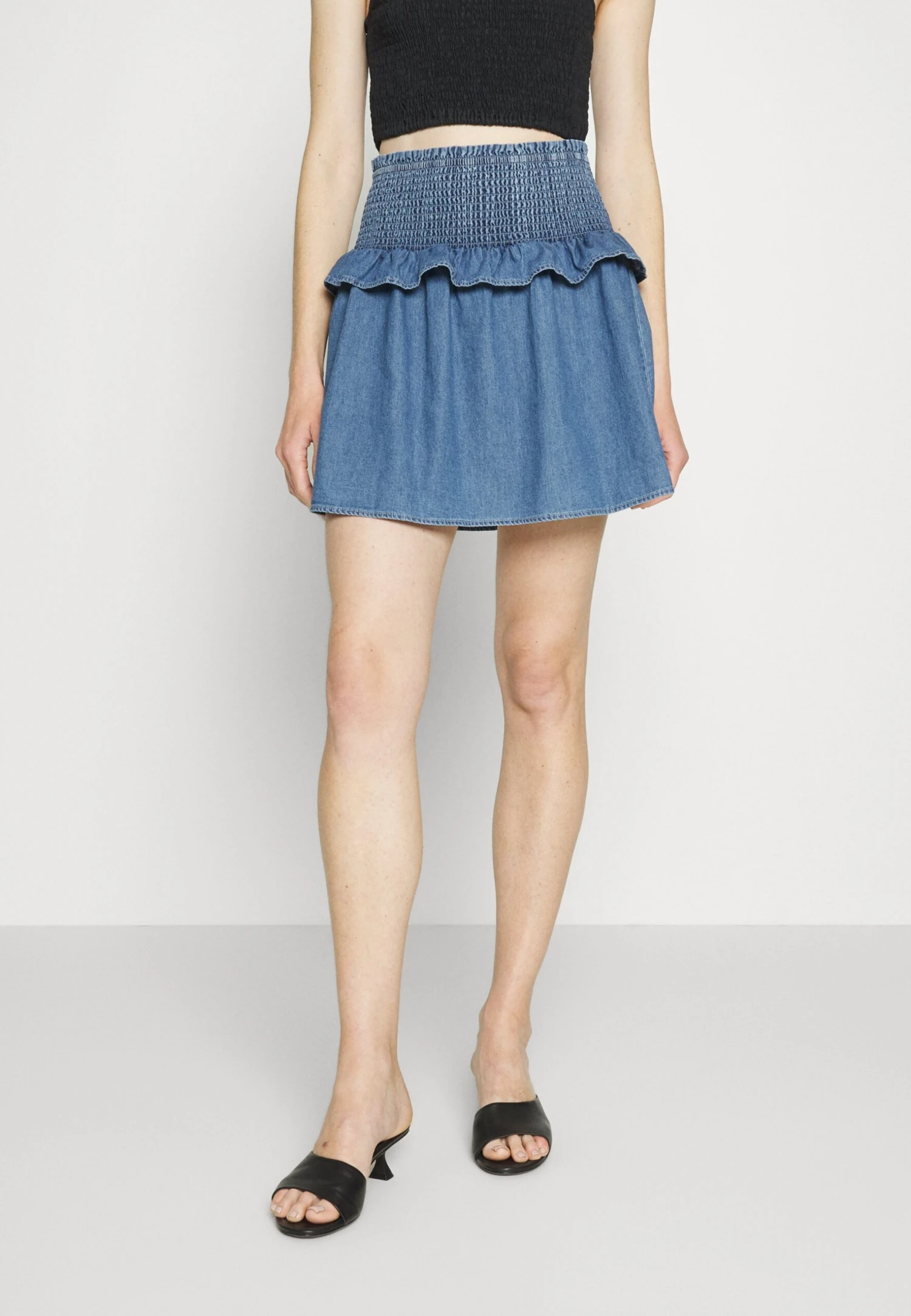 DKNY Pull On Wrap - A-Lijn Rok - Sea Spray Wash 1 DKNY Pull On Wrap - A-Lijn Rok - Sea Spray Wash