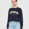 Abercrombie & Fitch Cropped Logo - Longsleeve - Navy Blue