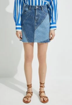 Koton Color Block- Jeansrok - Light Indigo