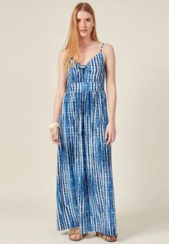 Ausgestelltes Mit Trägern - Maxi-Jurk - Bleu