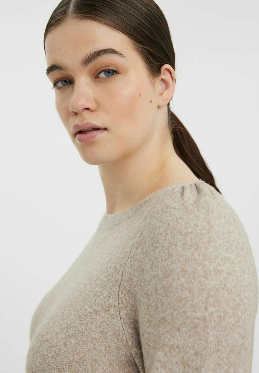 Vero Moda Curve Gebreide Jurk - Silver Mink 4 Vero Moda Curve Gebreide Jurk - Silver Mink - Afbeelding 4