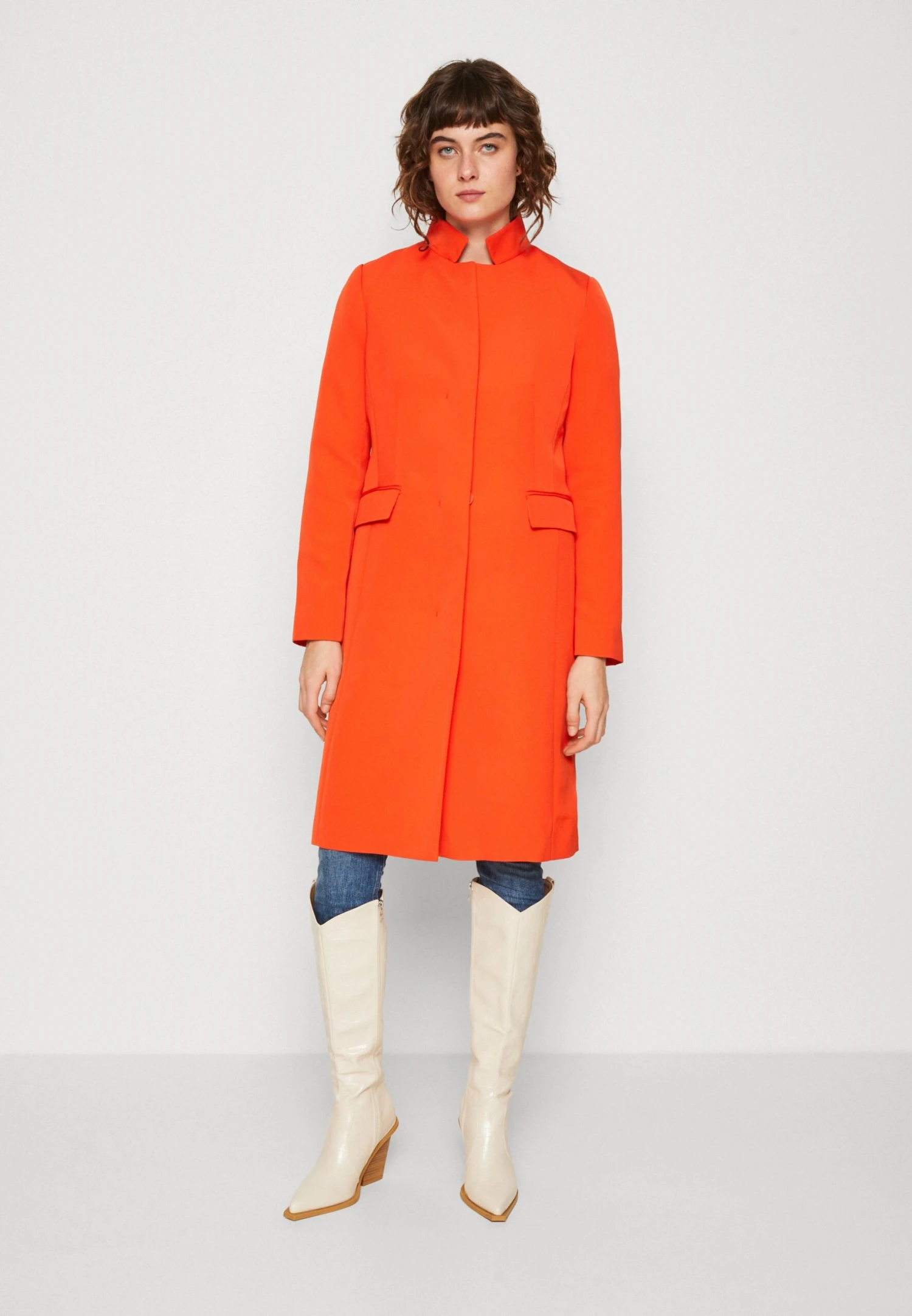 ESPRIT Fem Twill Ct - Mantel - Orange Red 1 ESPRIT Fem Twill Ct - Mantel - Orange Red