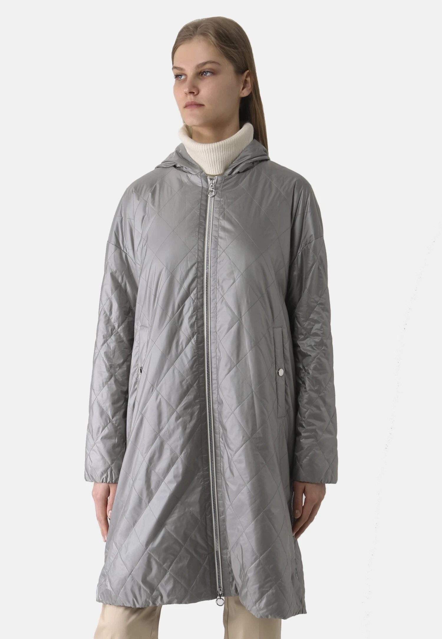 Mit Abnehmbarer Kapuze - Winterjas - Grau 1 Mit Abnehmbarer Kapuze - Winterjas - Grau