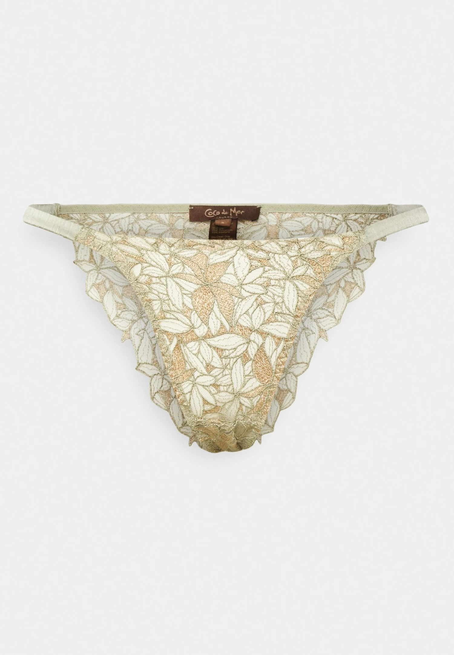 Coco De Mer Clarivel Brazilian Knicker - String - Olive 4 Coco De Mer Clarivel Brazilian Knicker - String - Olive - Afbeelding 4