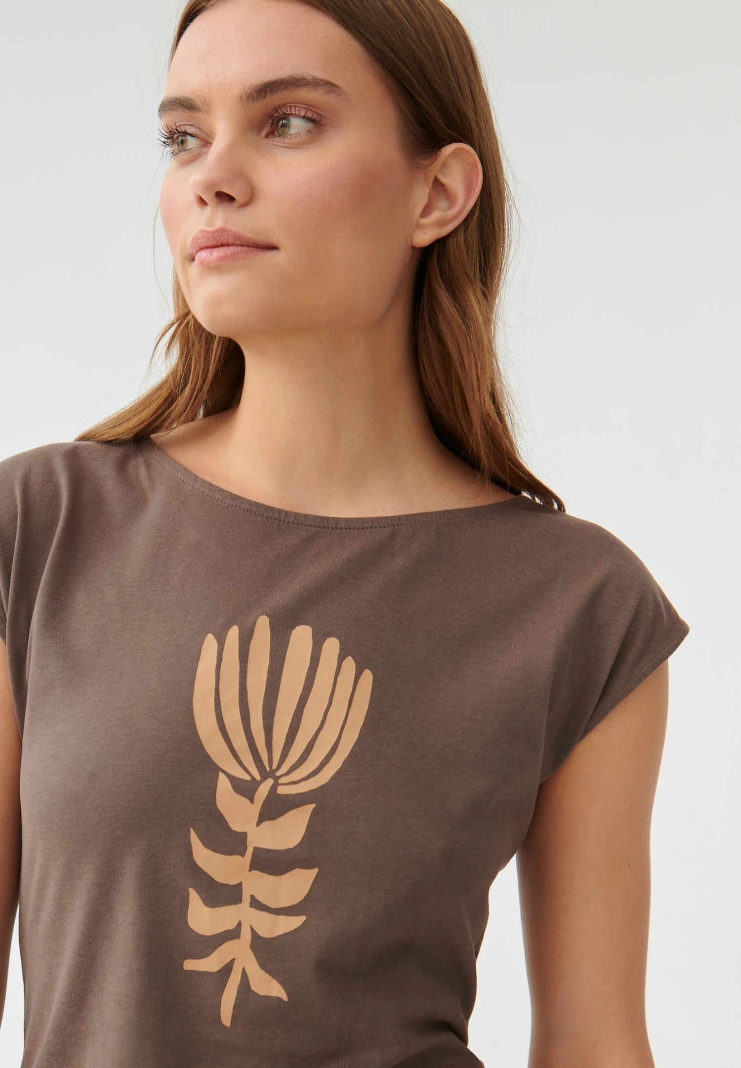 Amanda- T-Shirt Print - Brown 4 Amanda- T-Shirt Print - Brown - Afbeelding 4