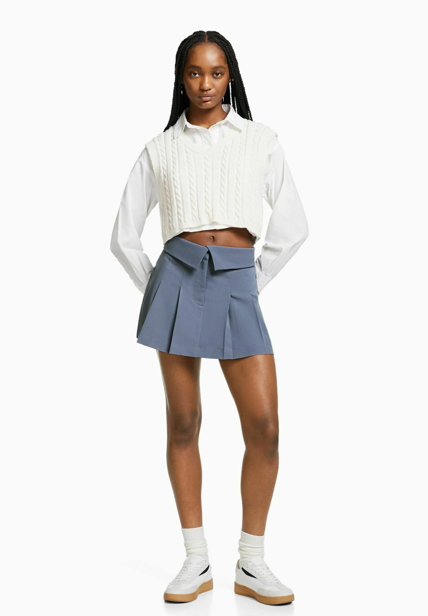 BERSHKA Box - A-Lijn Rok - Blue Grey 2 BERSHKA Box - A-Lijn Rok - Blue Grey - Afbeelding 2