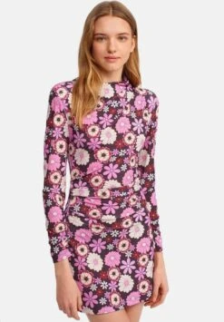 Gebloemde Zomer Vintage - Jurk - Paars/Roze/Wit/Bruin