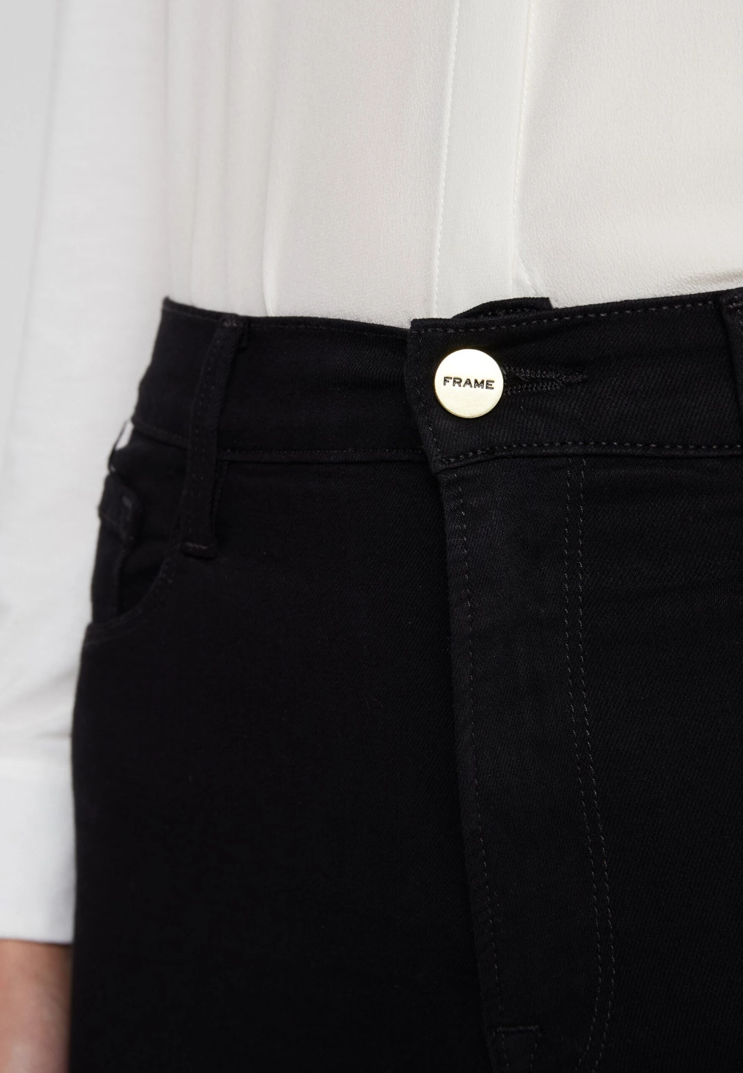 FRAME Ali High Rise Cigarette - Jeans Skinny Fit - Noir 5 FRAME Ali High Rise Cigarette - Jeans Skinny Fit - Noir - Afbeelding 5