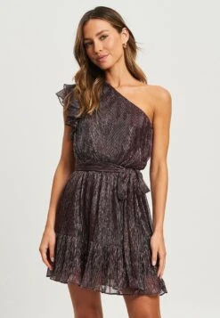 Tussah Cocktailjurk - Plisse Pink Metallic