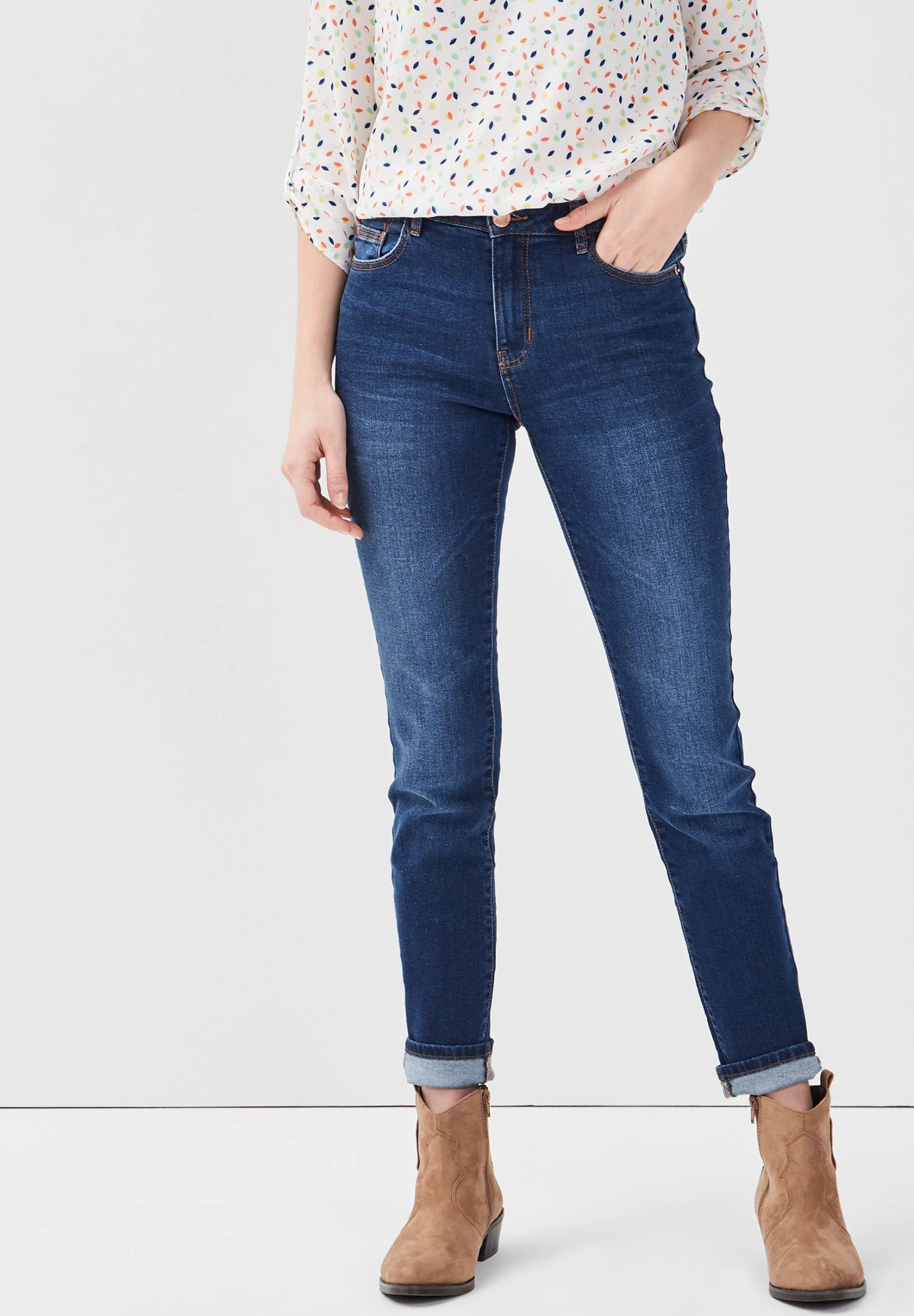 Slim Fit Jeans - Stone Blue Denim 1 Slim Fit Jeans - Stone Blue Denim