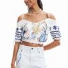 Desigual Blus Vases - Top - White