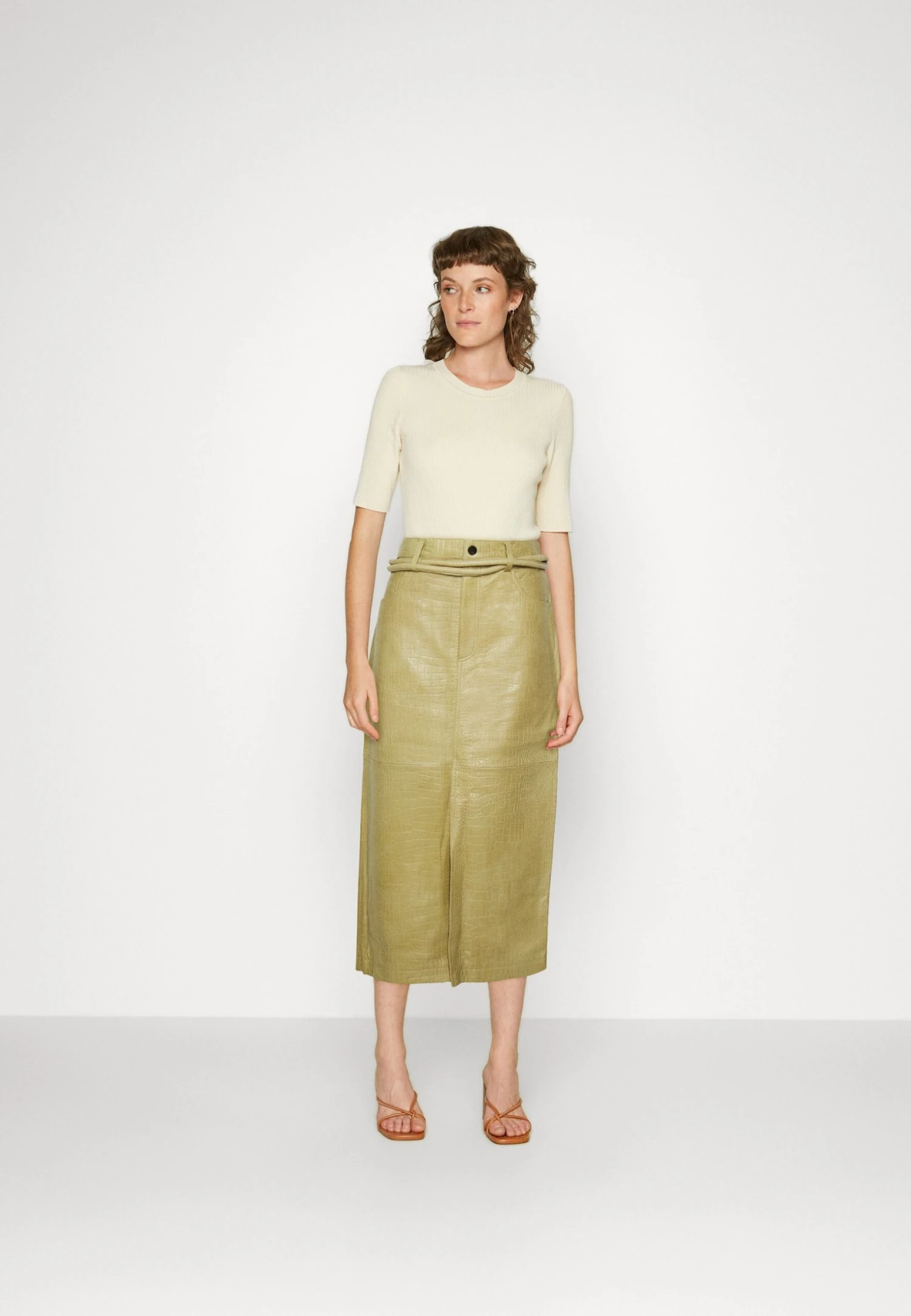 Ben Croco - Kokerrok - Khaki 2 Ben Croco - Kokerrok - Khaki - Afbeelding 2