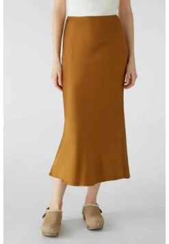 Oui Midi Mit Gummibund - A-Lijn Rok - Dark Camel