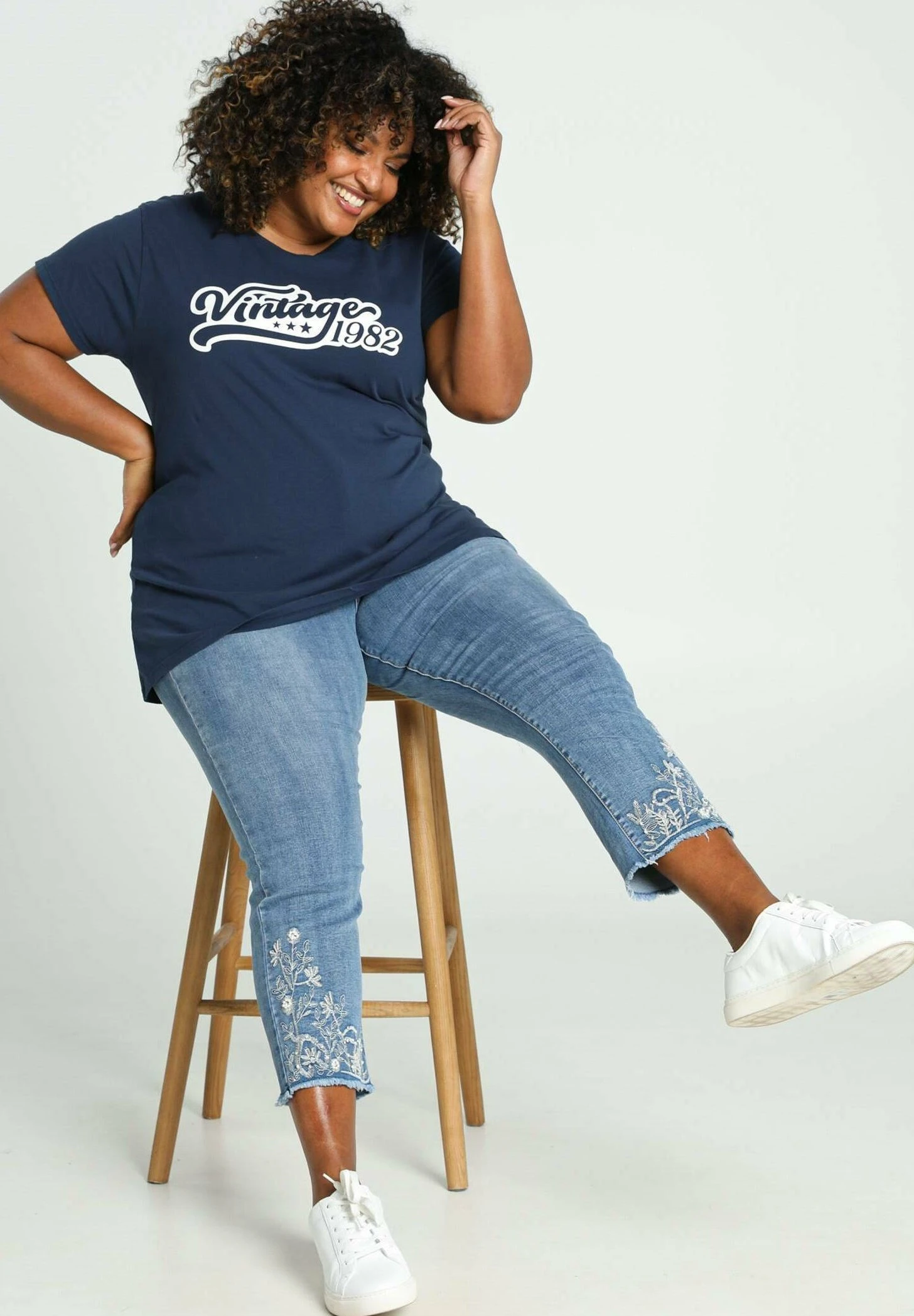 Vintage - T-Shirt Print - Navy 7 Vintage - T-Shirt Print - Navy - Afbeelding 7