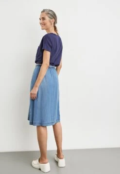 Gerry Weber Weit AusgestellterMit Kordelban - A-Lijn Rok - Blau Denim Mit Use -Only Mode Winkel 3be7ab4f82794d14b306519caebde10d