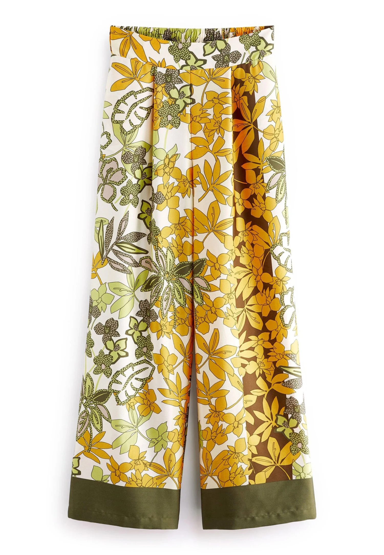 Next Printed Wide Leg Standard - Broek - Khaki Green Yellow 6 Next Printed Wide Leg Standard - Broek - Khaki Green Yellow - Afbeelding 6