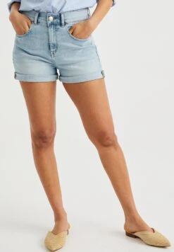 WE FASHION High Rise Met Comfort-Stretch - Jeansshort - Blue