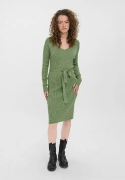 Vero Moda Ls Short V-Nck Belt Rep - Etui-Jurk - Loden Frost