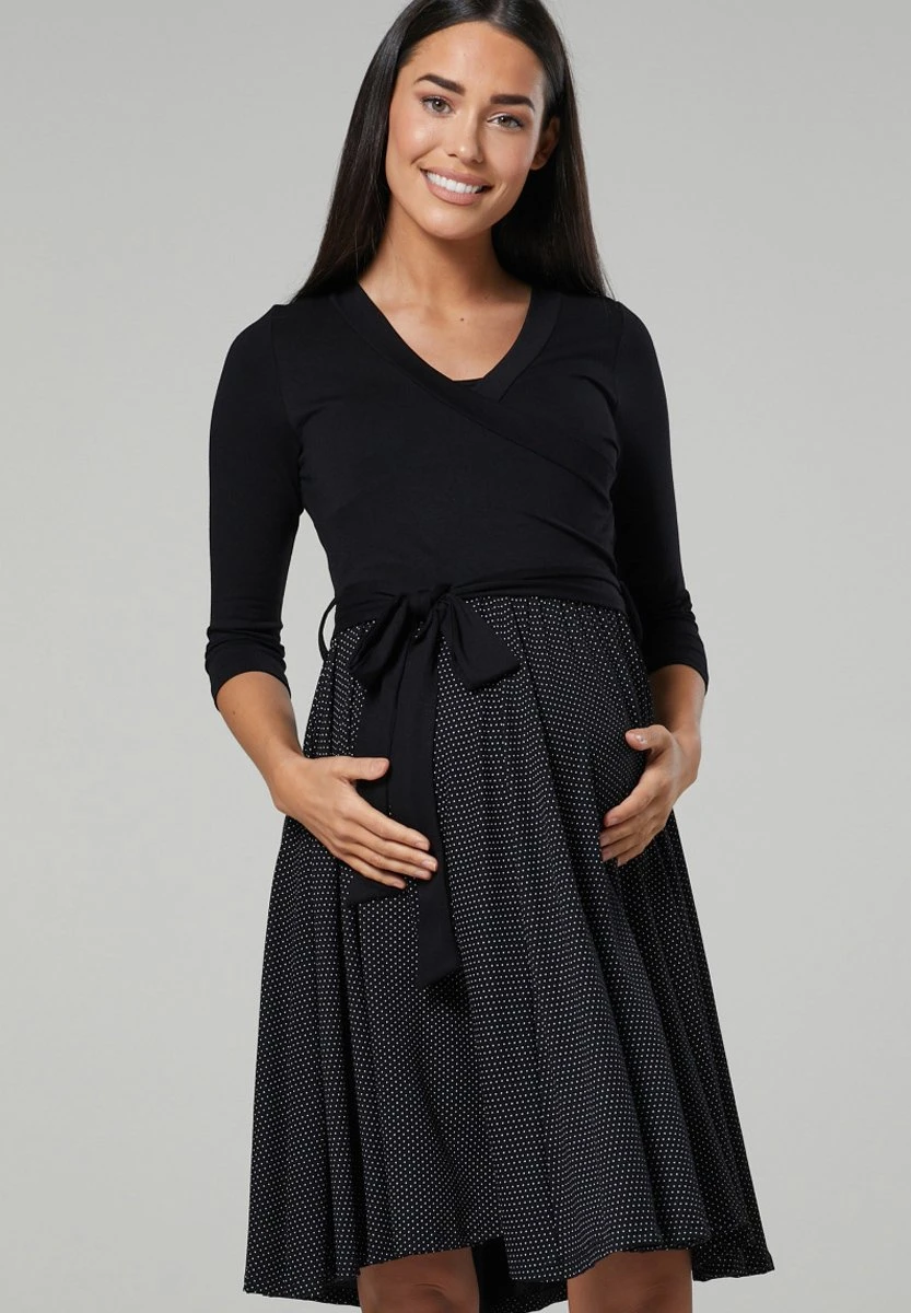 Umstandsnachthemd Mit Stillfunktion - Jurk - Schwarze Punkte 1 Umstandsnachthemd Mit Stillfunktion - Jurk - Schwarze Punkte