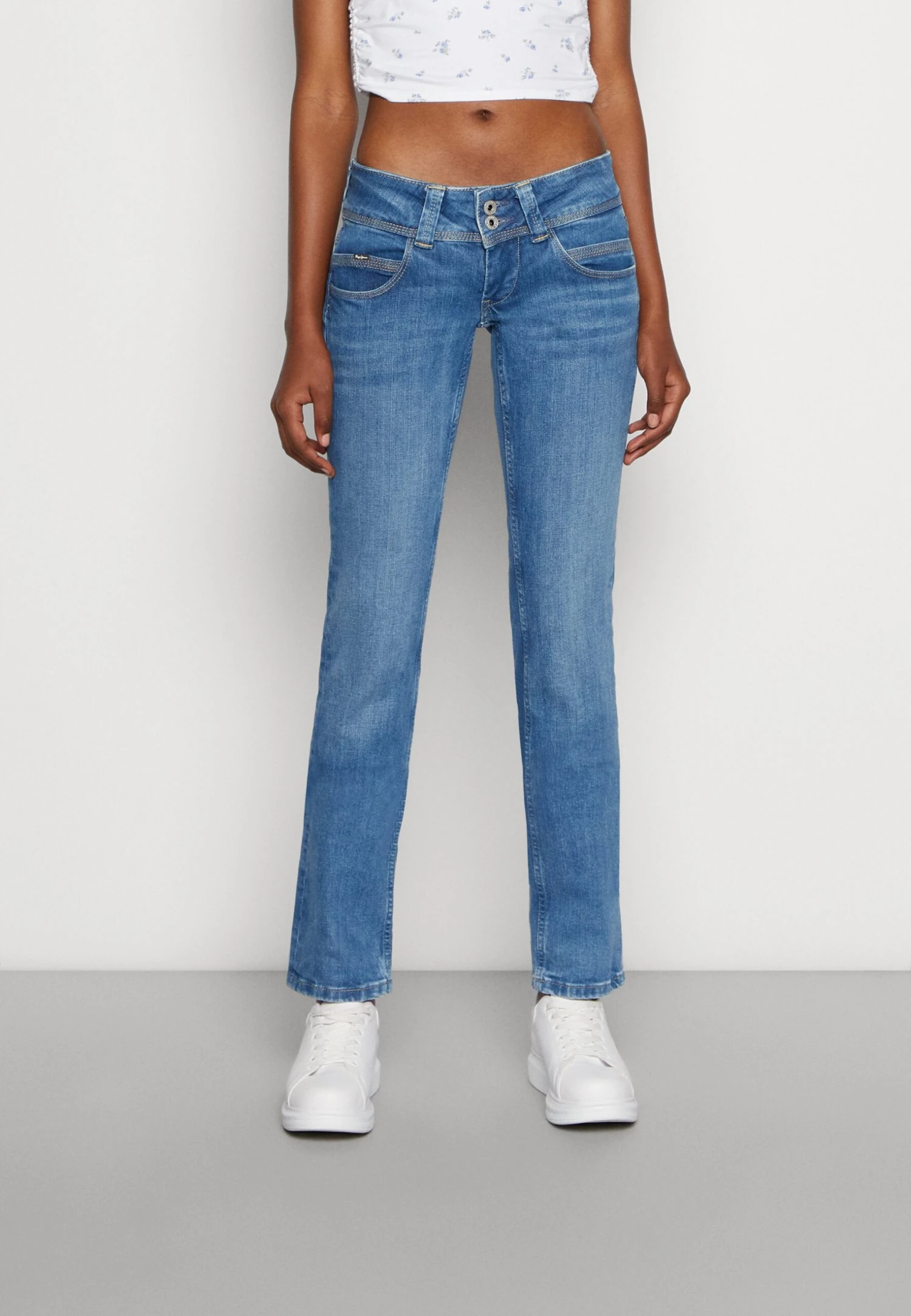 Pepe Jeans Venus Straight Fit Low Waist - Straight Leg Jeans - Blue 1 Pepe Jeans Venus Straight Fit Low Waist - Straight Leg Jeans - Blue
