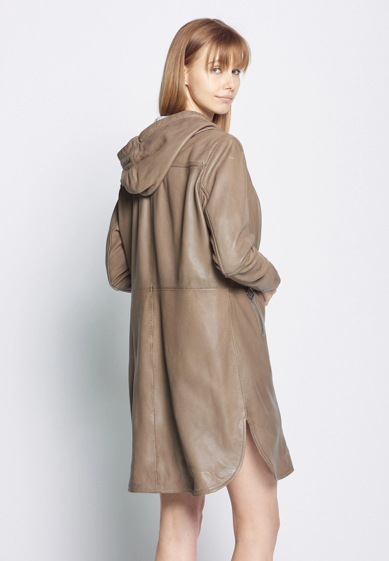 Maze Mit Kapuze - Halflange Jas - Mud 3 Maze Mit Kapuze - Halflange Jas - Mud - Afbeelding 3