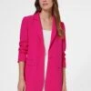 Trendiger Long - Halflange Jas - Leuchtpink