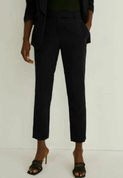 Mid Waist Slim Fit - Broek - Schwarz