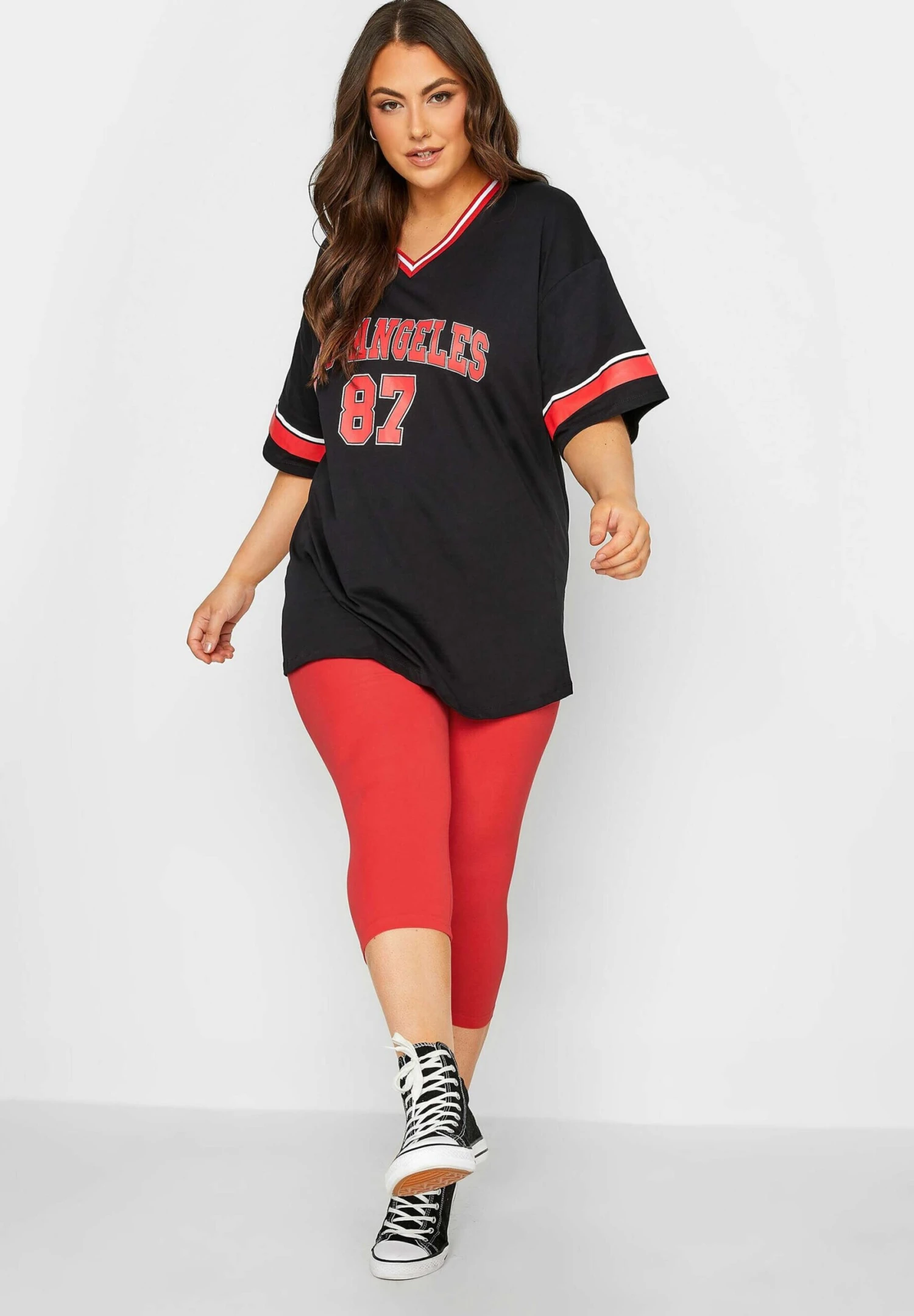 Cropped - Shorts - Red 2 Cropped - Shorts - Red - Afbeelding 2