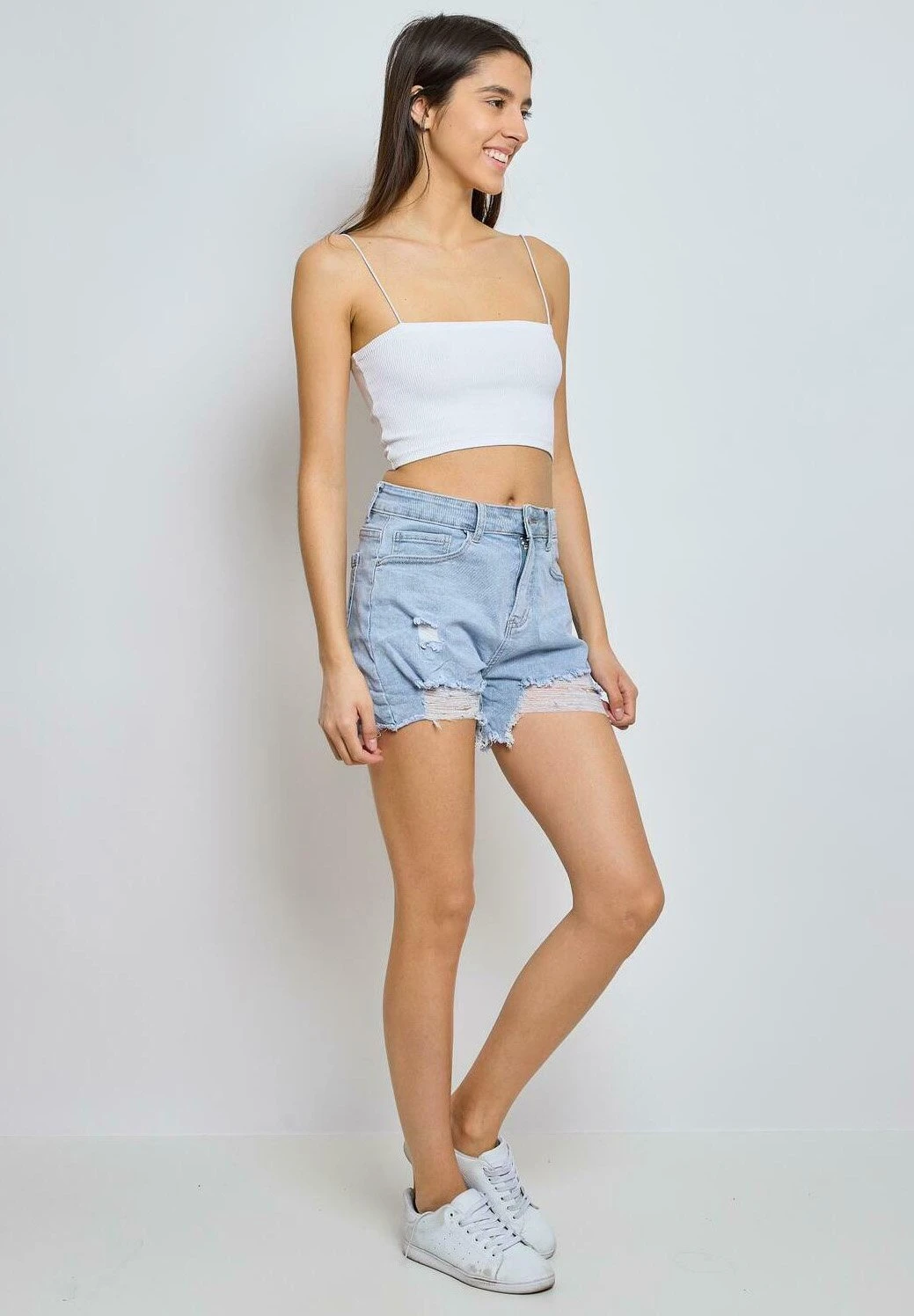 Slim Fit - Jeansshort - Blau 2 Slim Fit - Jeansshort - Blau - Afbeelding 2