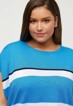 Ulla Popken Streifen Halbarm - T-Shirt Print - Stahlblau 6 Ulla Popken Streifen Halbarm - T-Shirt Print - Stahlblau -Only Mode Winkel 4714deb0bd6b414e9760635de6ffdac1