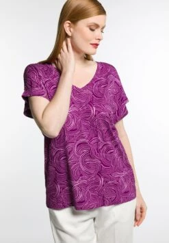 Ulla Popken T-Shirt Print - Prune Clair